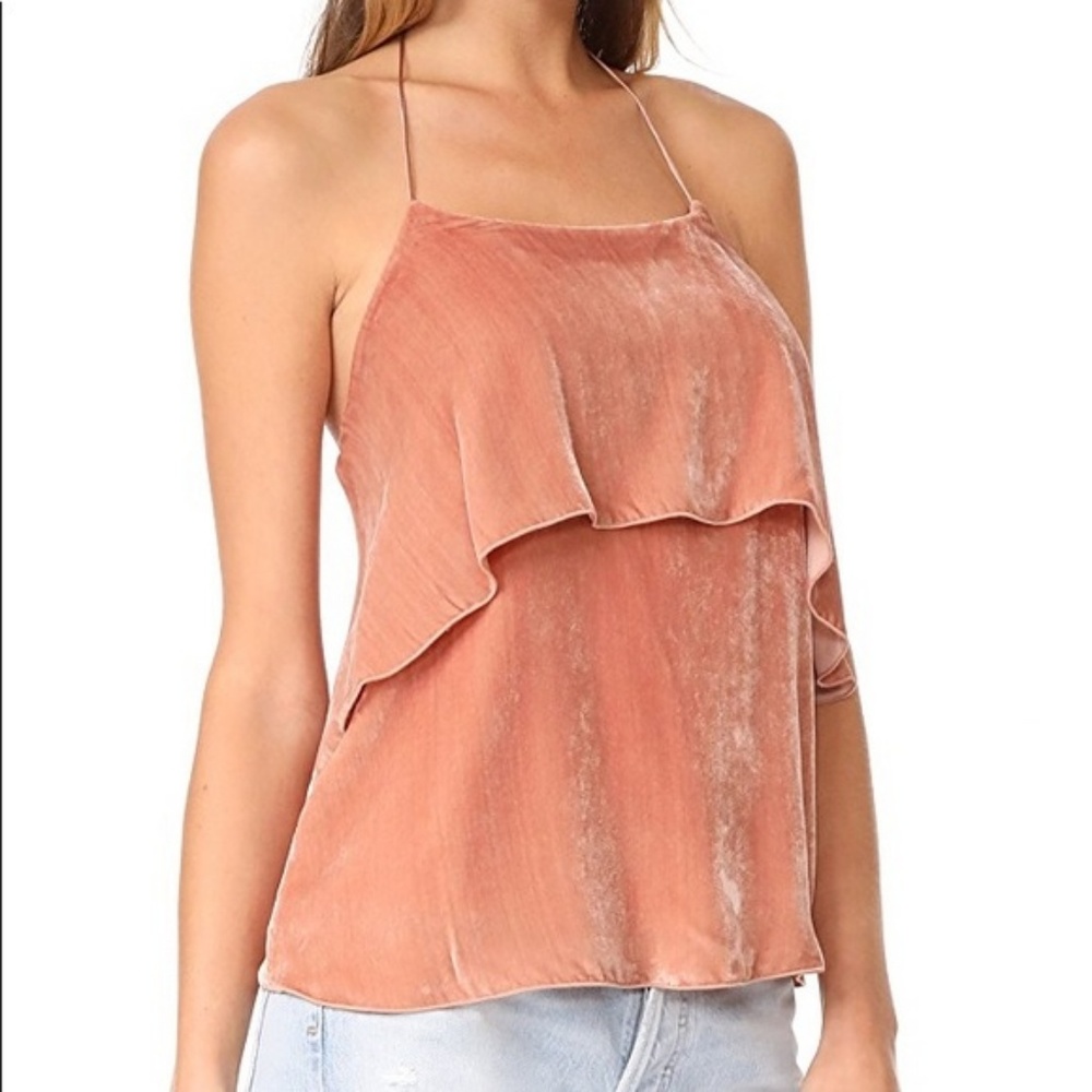 ALICE + OLIVIA Marybeth Halter Velvet Tank